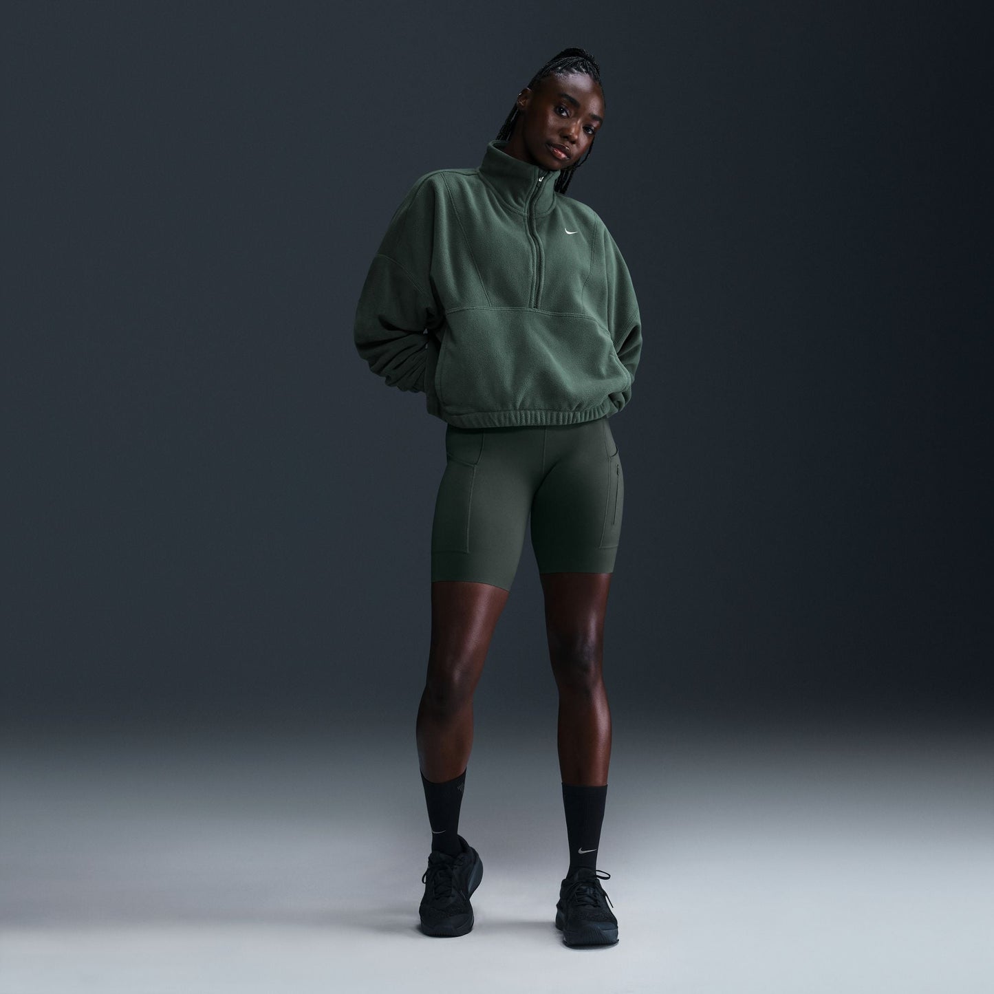  Women's Nike One Therma-FIT Half Zip Fleece - FV7955-338